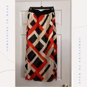 Ann Taylor Geometric Petite Midi Skirt
